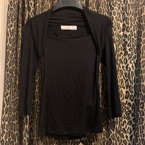 Zara | Tops | Zara Black 34 Sleeve Top 